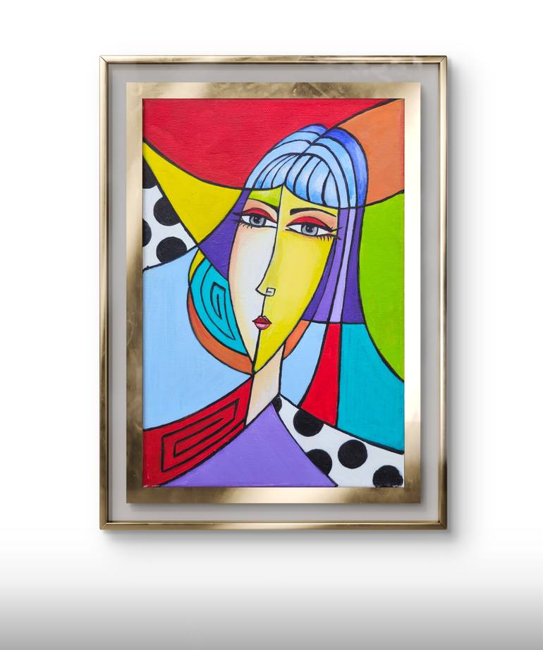 Original Cubism Women Painting by Tarneem Mohssen
