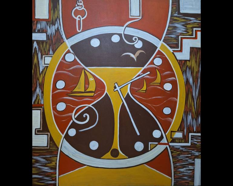 Original Abstract Painting by Robiya Kodirova  Abstract Art on Canvas  Time