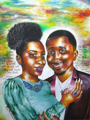 Original Portraiture Love Paintings by Monica Olukayode
