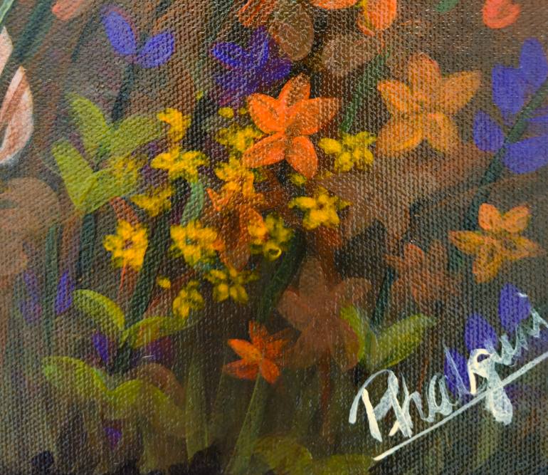 Original Abstract Floral Painting by Phalguni Rs