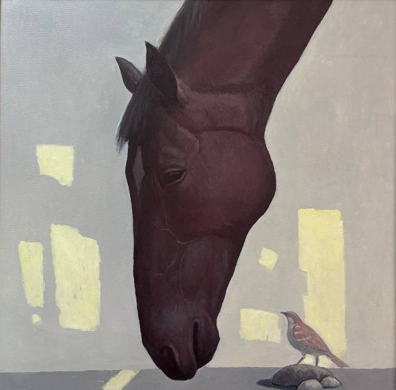 Original Symbolism Horse Painting by Baktiyar Syban