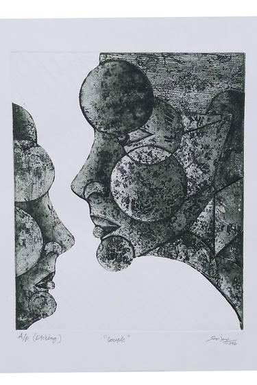 Original Abstract Family Printmaking by Sanjay kumar mochi