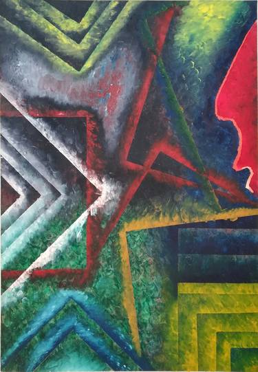 Original Abstract Expressionism Architecture Paintings by Sanjay kumar mochi