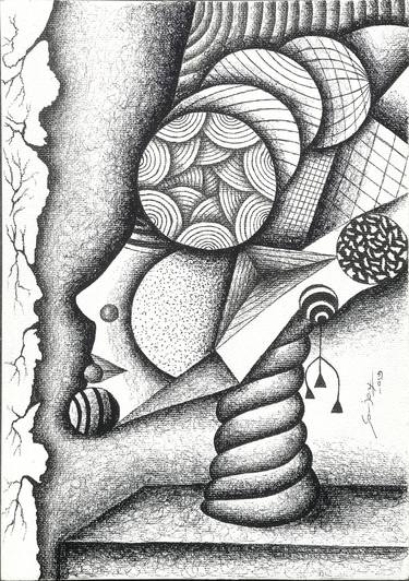 Original Cubism Abstract Drawings by Sanjay kumar mochi