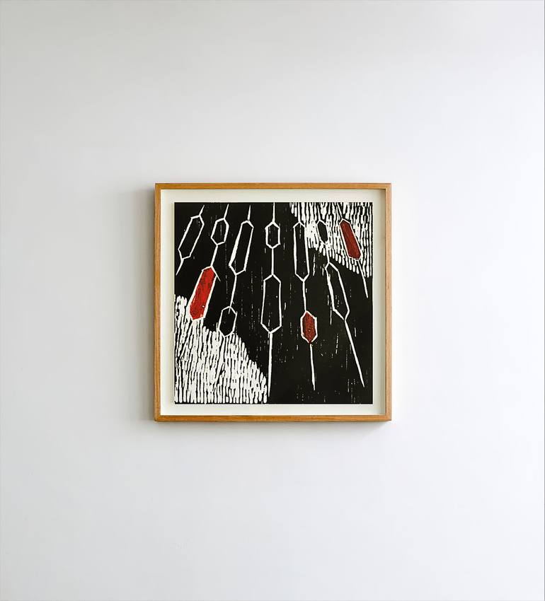 Original Geometric Abstract Printmaking by Marcela Soares Lins