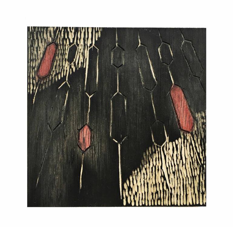 Original Geometric Abstract Printmaking by Marcela Soares Lins
