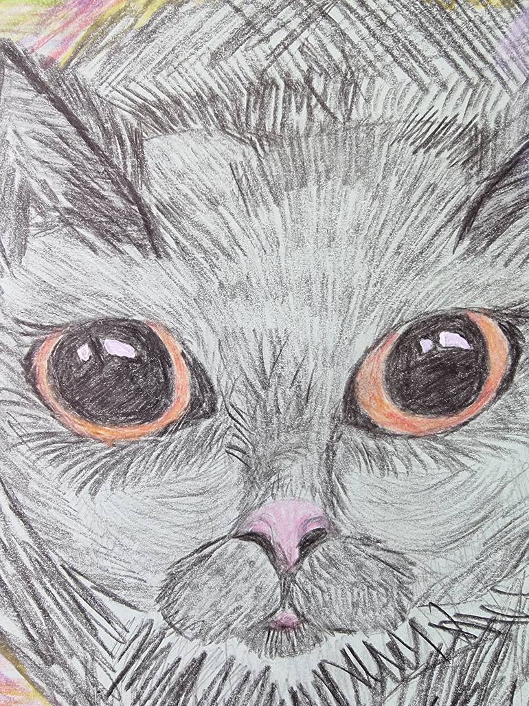 Original Contemporary Cats Drawing by Tetiana Chernova