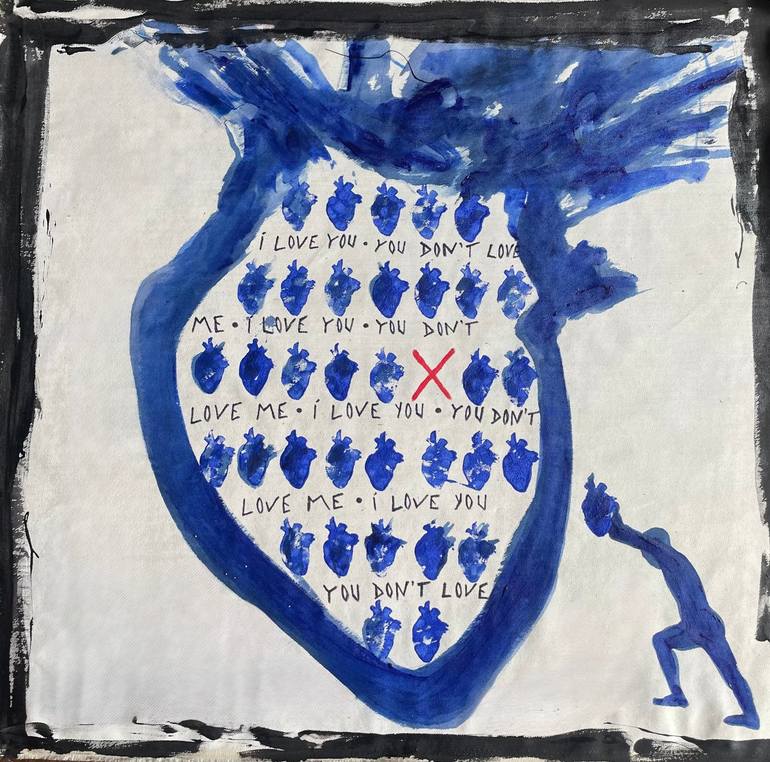 Original Abstract Painting by Paolo Kozma | Abstract Expressionism Art on Canvas | I love You / series: Heart of the Heart #5