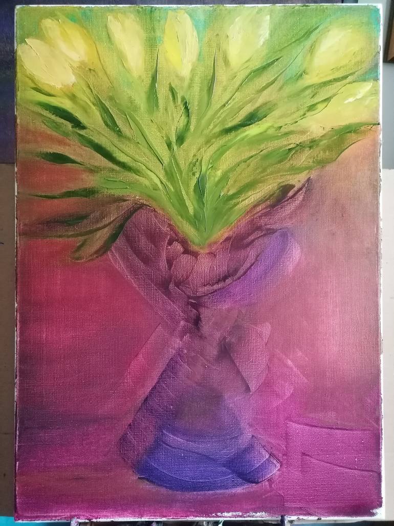 Original Abstract Floral Painting by Dan Zyzniewski