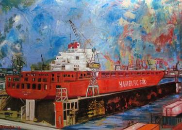 Original Ship Painting by Max Kuba