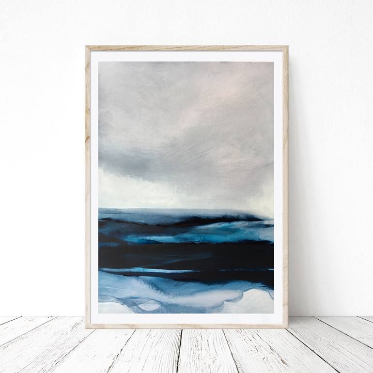 Original Abstract Expressionism Seascape Painting by stefania boiano