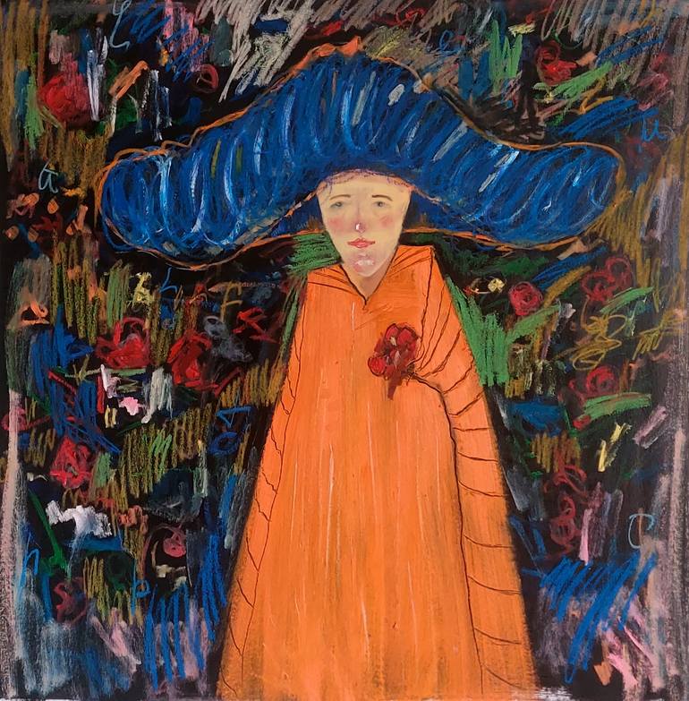 Original Abstract Painting by Yengo Yengoyan | Abstract Art on Canvas | The Dreamer with the Big Hat