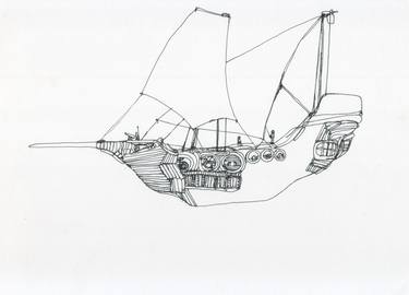 Print of Ship Drawings by Miki Sandorov