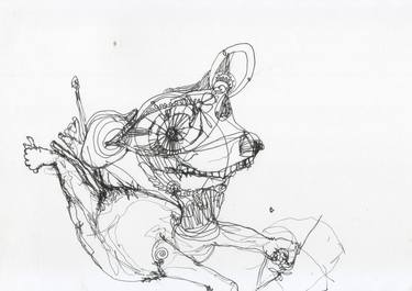 Print of Expressionism Dogs Drawings by Miki Sandorov