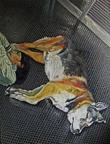 Print of Realism Dogs Paintings by antonio mele