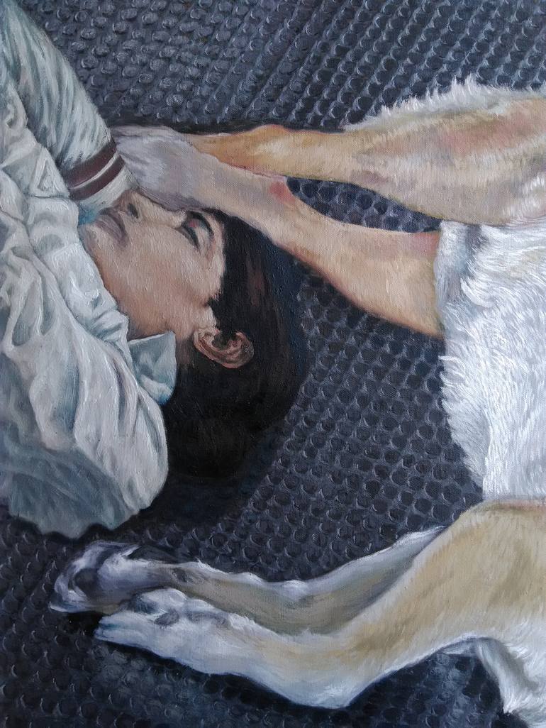 Original Realism Dogs Painting by antonio mele