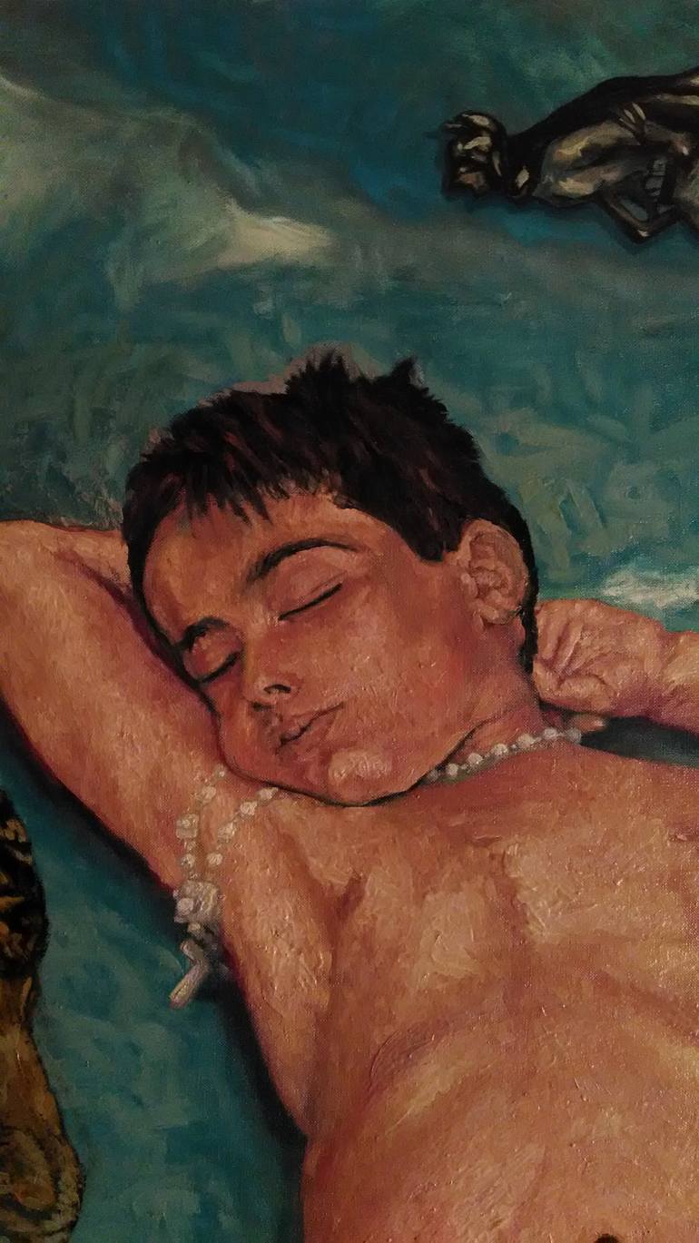 Original Realism Garden Painting by Antonio Mele