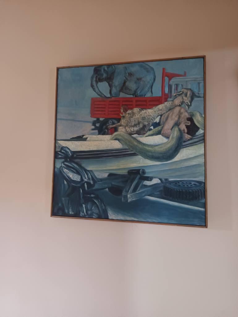 Original Realism Transportation Painting by Antonio Mele