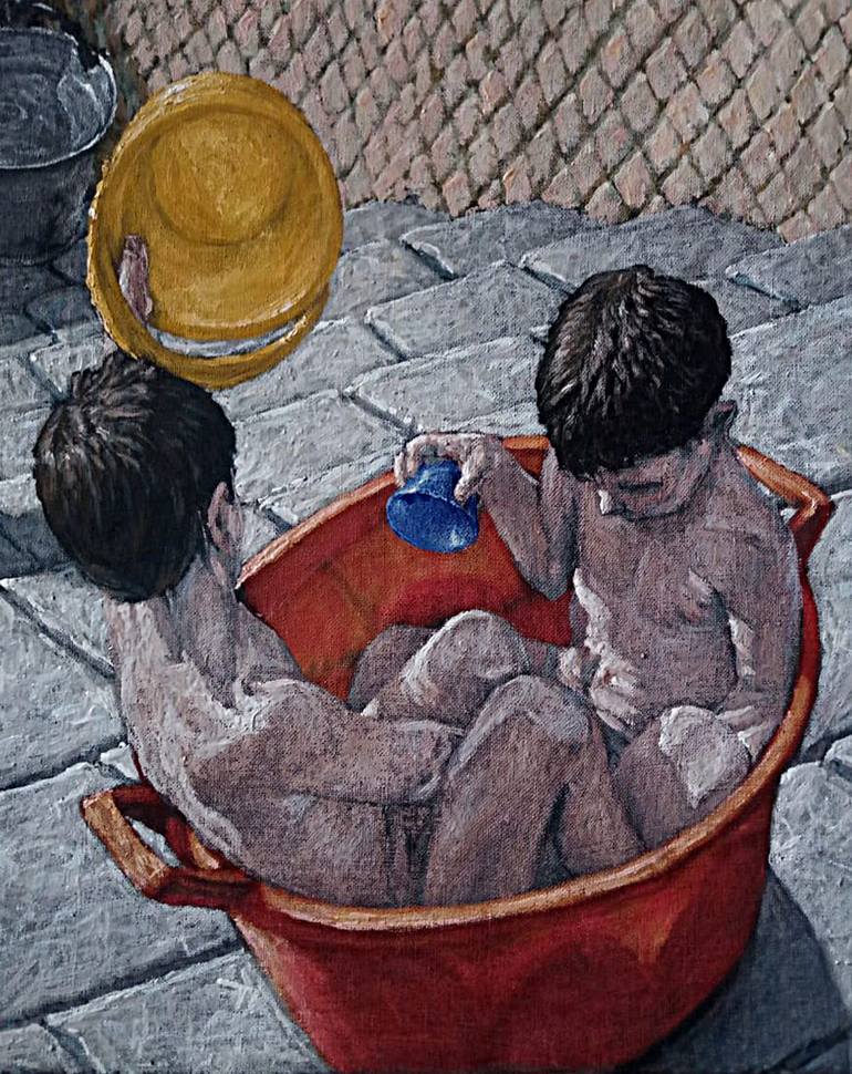 Original Expressionism Beach Painting by Antonio Mele