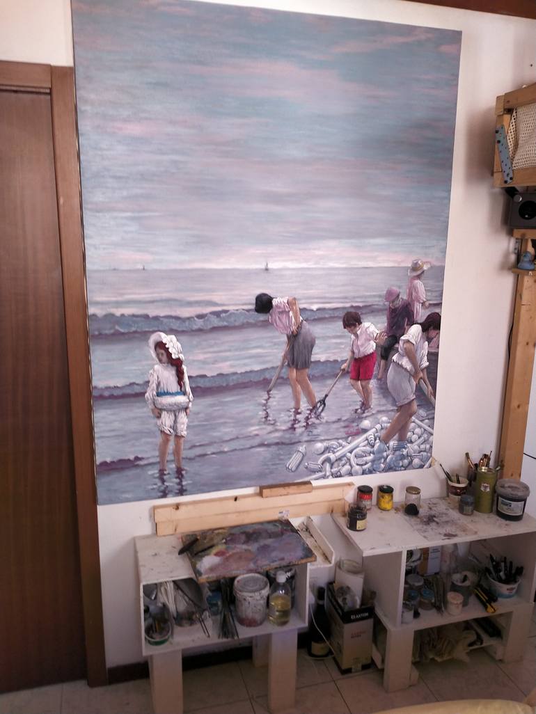 Original Expressionism Seascape Painting by antonio mele