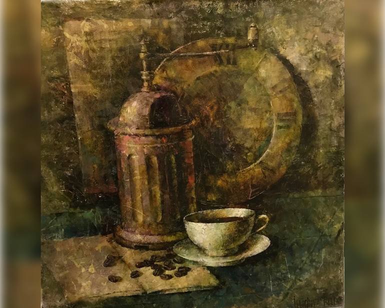Original Abstract Painting by Aurum Art Gallery  Abstract Art on Canvas  Coffee time
