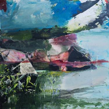 Original Expressionism Abstract Collage by Jennifer Perlmutter
