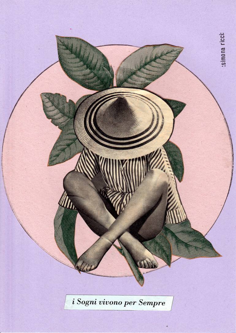 Original Botanic Collage by Simona Ricci | Surrealism Art on Glue | FINE INVERNO (END OF WINTER)