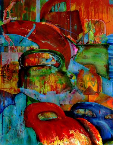 Original Abstract Automobile Paintings by Pat Knight