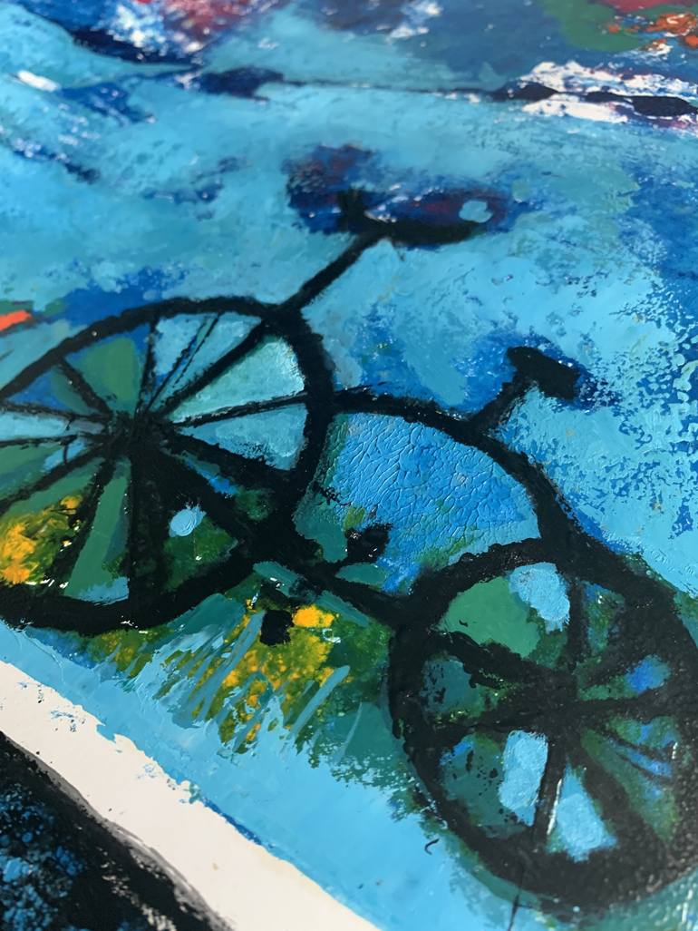 Original Bicycle Painting by Anna Skorut