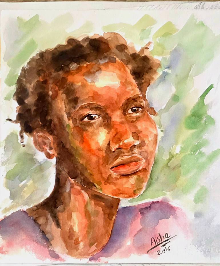 Original Children Painting by Aisha Zaza | Impressionism Art on Paper | Copy of The Other Side of Chocolate