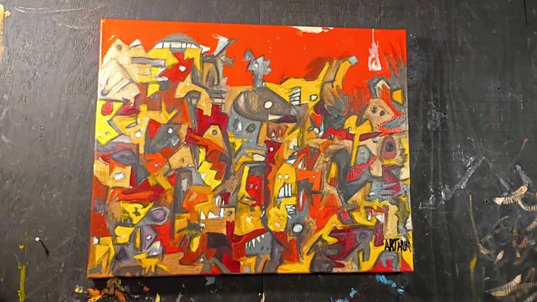 Original Abstract Expressionism Abstract Painting by Arthur Simon