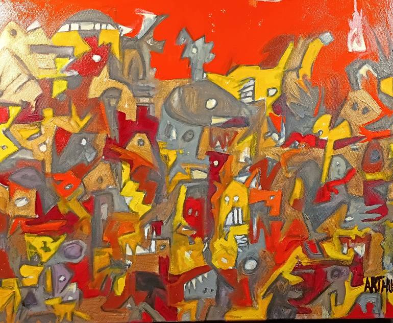 Original Abstract Expressionism Abstract Painting by Arthur Simon