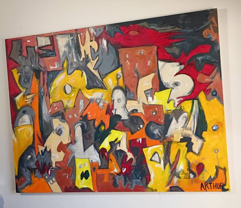 Original Abstract Expressionism Abstract Painting by Arthur Simon