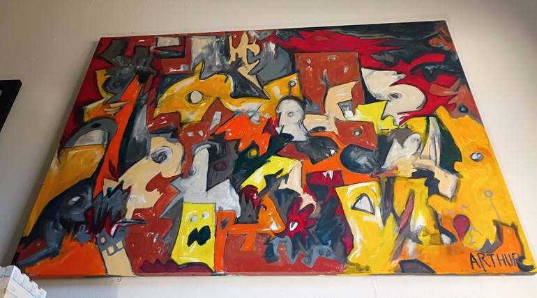 Original Abstract Expressionism Abstract Painting by Arthur Simon