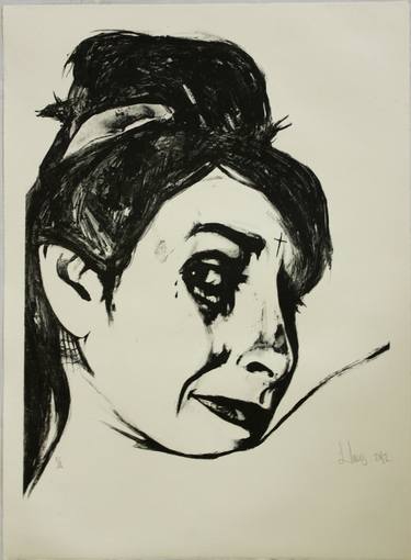 Original Expressionism People Printmaking by Jesus R Flores