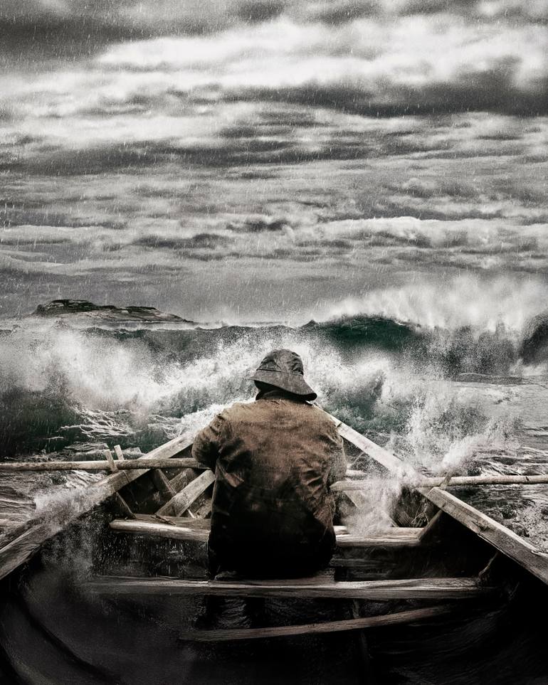 Original Ocean Photography by Stephen Cole | Conceptual Art on Paper | Old Man and the Sea