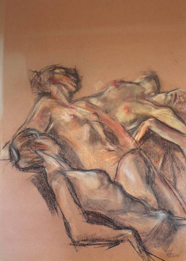 Print of Figurative Nude Drawings by Russell Honeyman