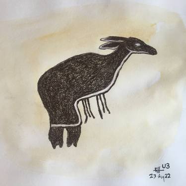 Original Abstract Animal Drawings by Russell Honeyman