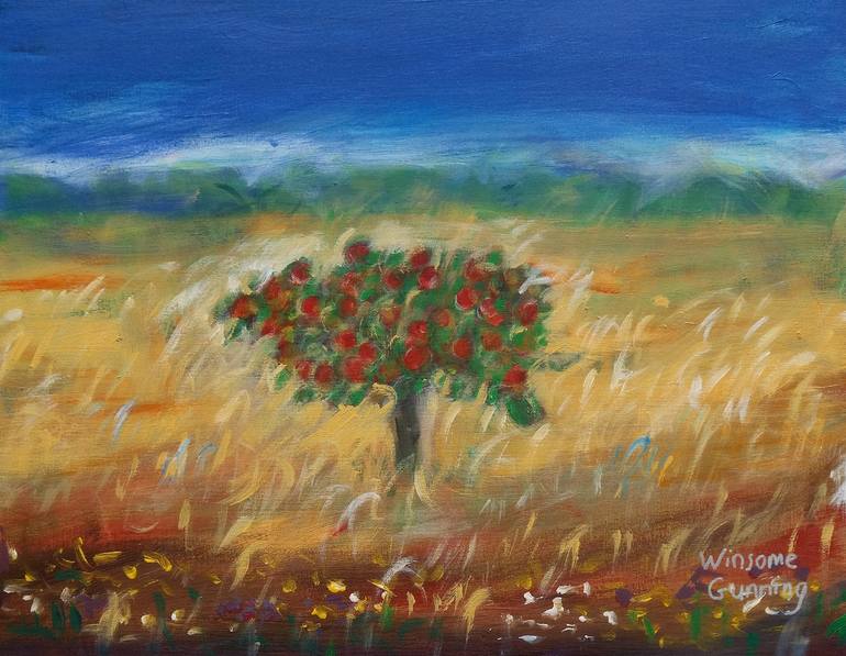 Original Nature Painting by Winsome Gunning | Contemporary Art on Canvas | Apple Tree of the New Earth