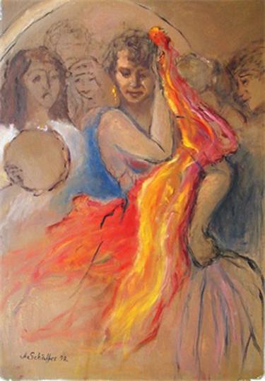 Original Impressionism People Paintings by Margareta Schaeffer