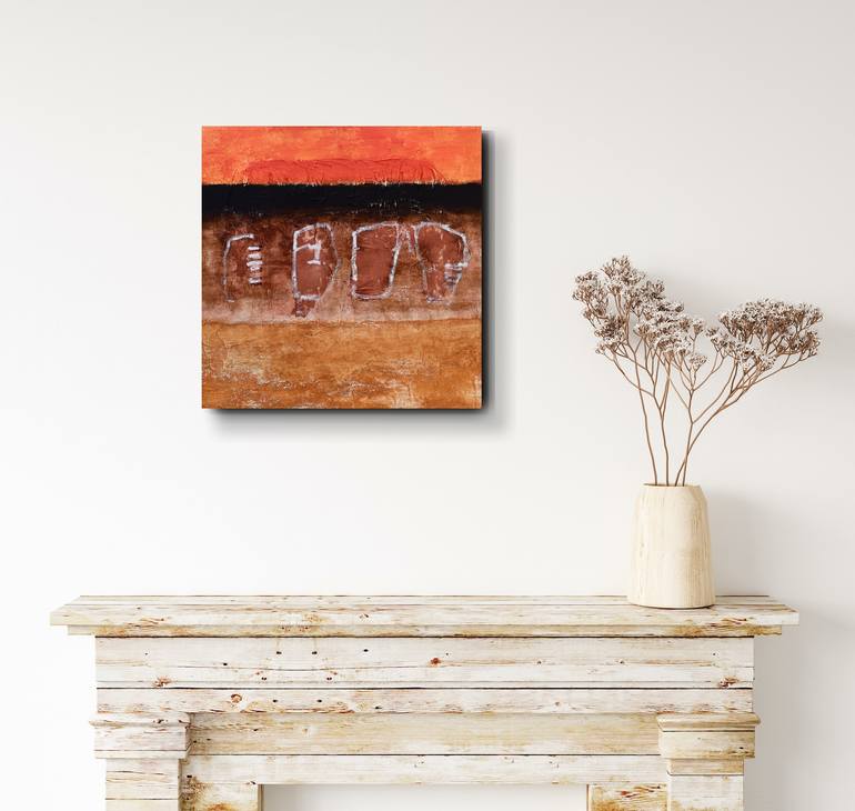 Desert and the red rock Painting by Torben Kaas | Saatchi Art