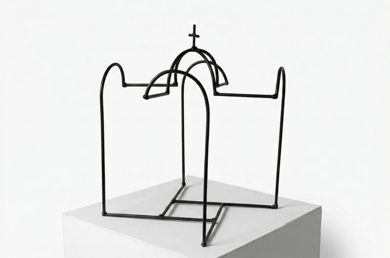 Original Abstract Sculpture by Georgi Uzunov | Abstract Art on Steel | Which Way Leads to the Temple