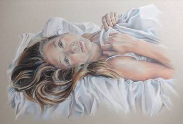 Original Figurative Portrait Drawings by Kirsty O'Leary-Leeson