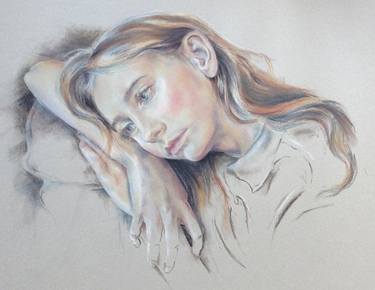 Original Figurative Portrait Drawings by Kirsty O'Leary-Leeson