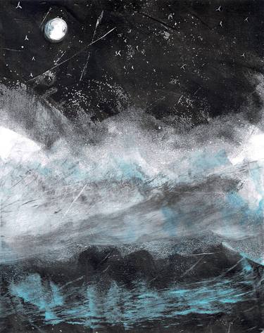 Print of Abstract Expressionism Seascape Printmaking by Kirsty O'Leary-Leeson