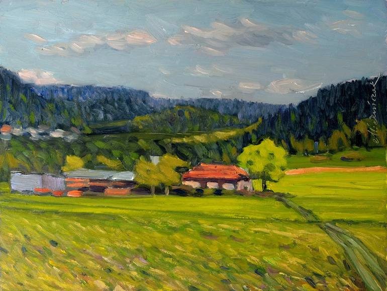 Original Landscape Painting by Richard Mierniczak | Impressionism Art on Other | In the Black Forest 10.