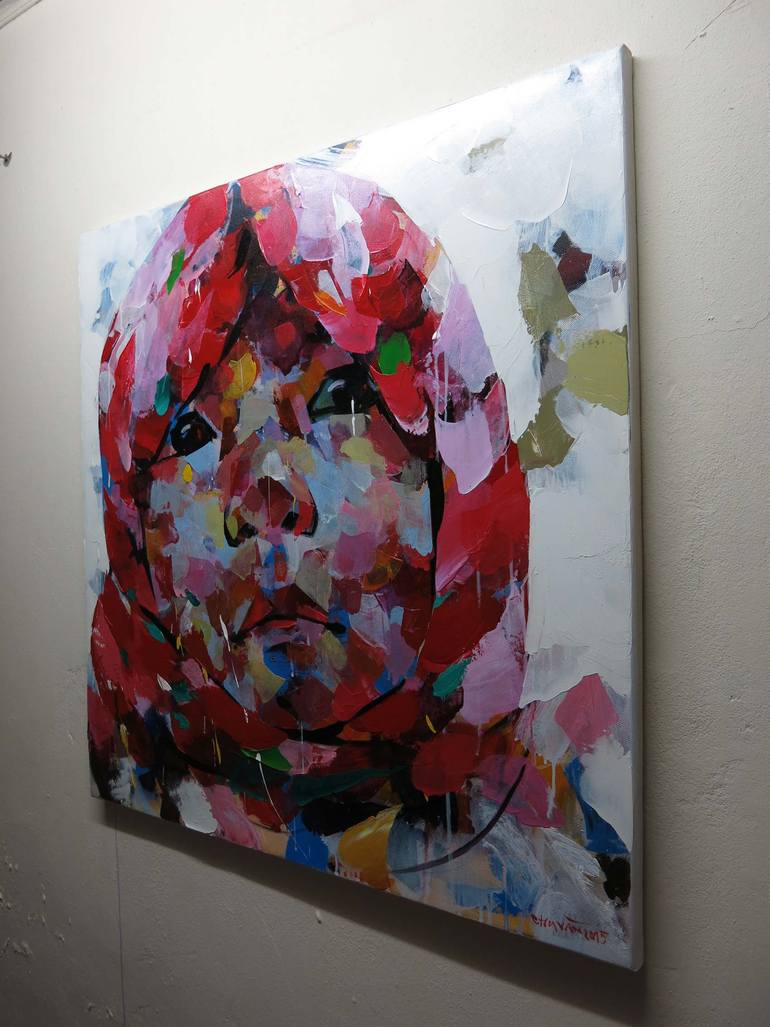 Original Modernism People Painting by Artist Chu Van