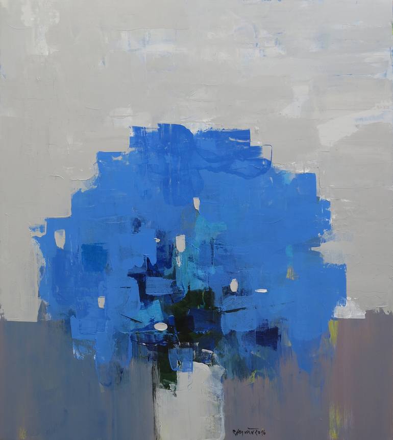 Still life with flower vase Painting by artist Chu Van | Saatchi Art
