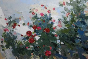 Original Art Deco Garden Paintings by Artist Chu Van