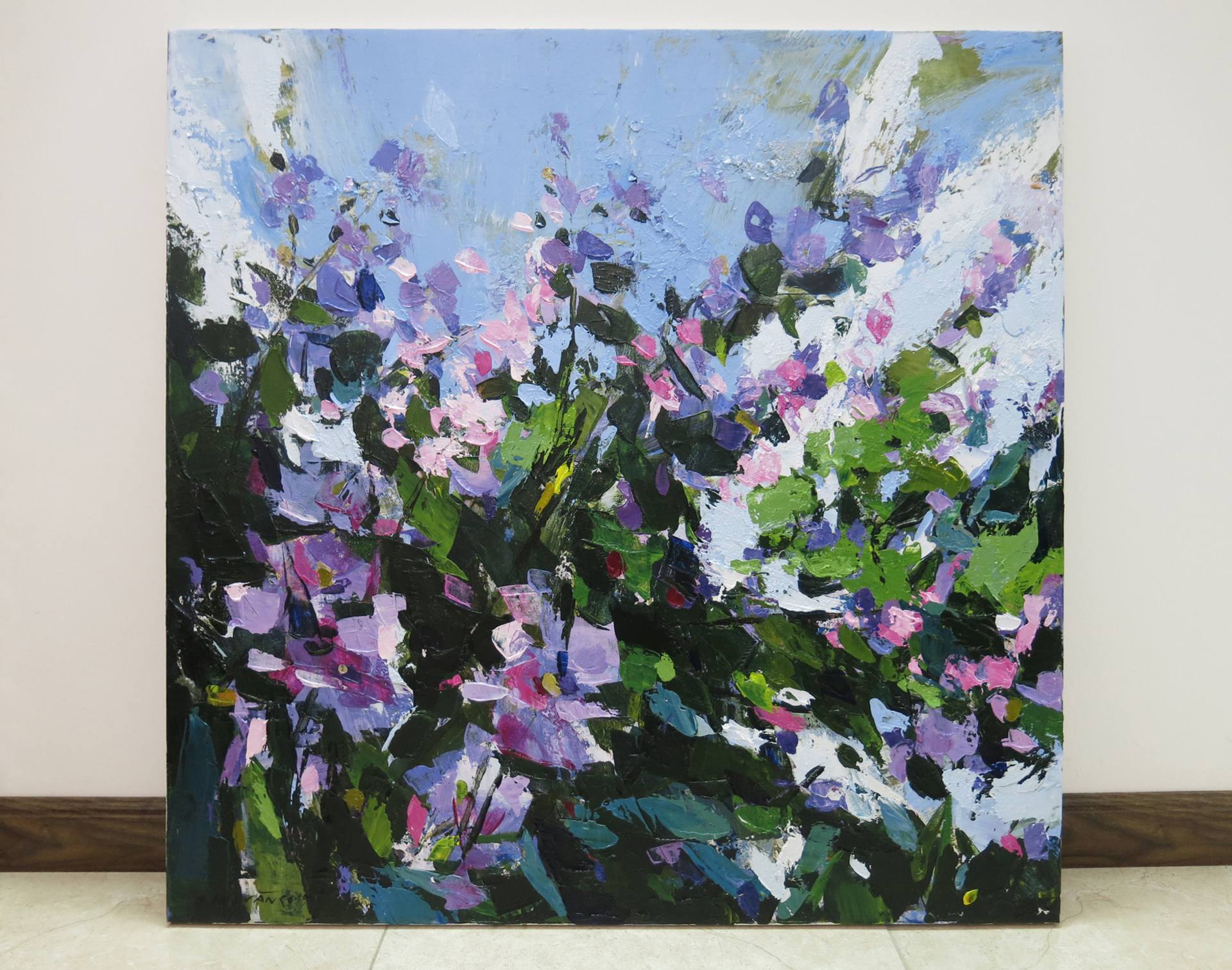 Purple Flowers Painting By Artist Chu Van Saatchi Art